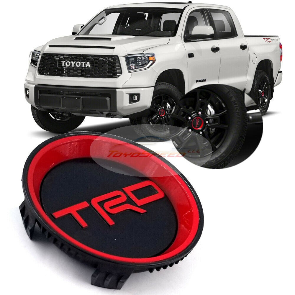 Center Cap TRD Pro Black W/Red Wheel Fit For Toyota Tundra