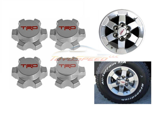 Center Cap TRD Wheel Silver 16" Set of 4 PCS Fit For Toyota Tacoma FJ Cruiser