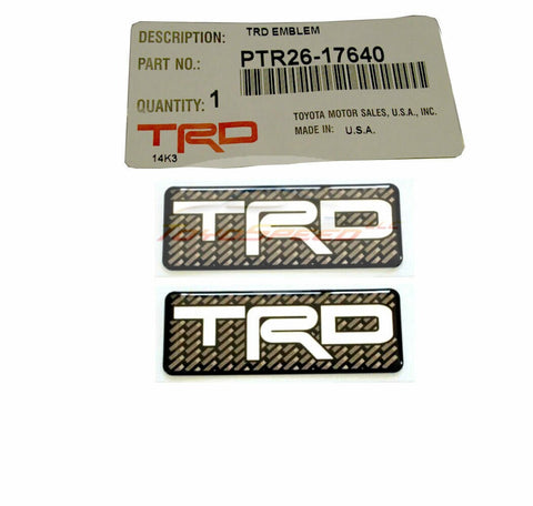 TRD Logo Emblem Racing Carbon Fiber Look 3D 2 Pcs Fit For Toyota