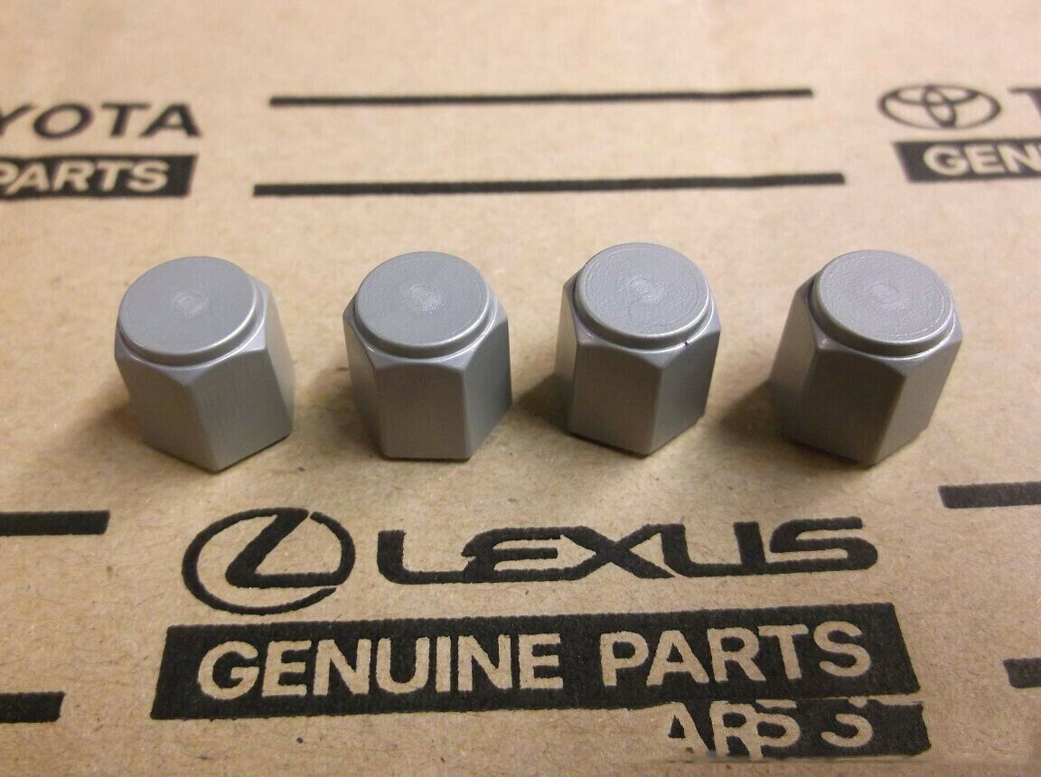 Tire Valve Cap Set 4 Pcs Silver/Gray OEM Fit For Lexus  2009-2017