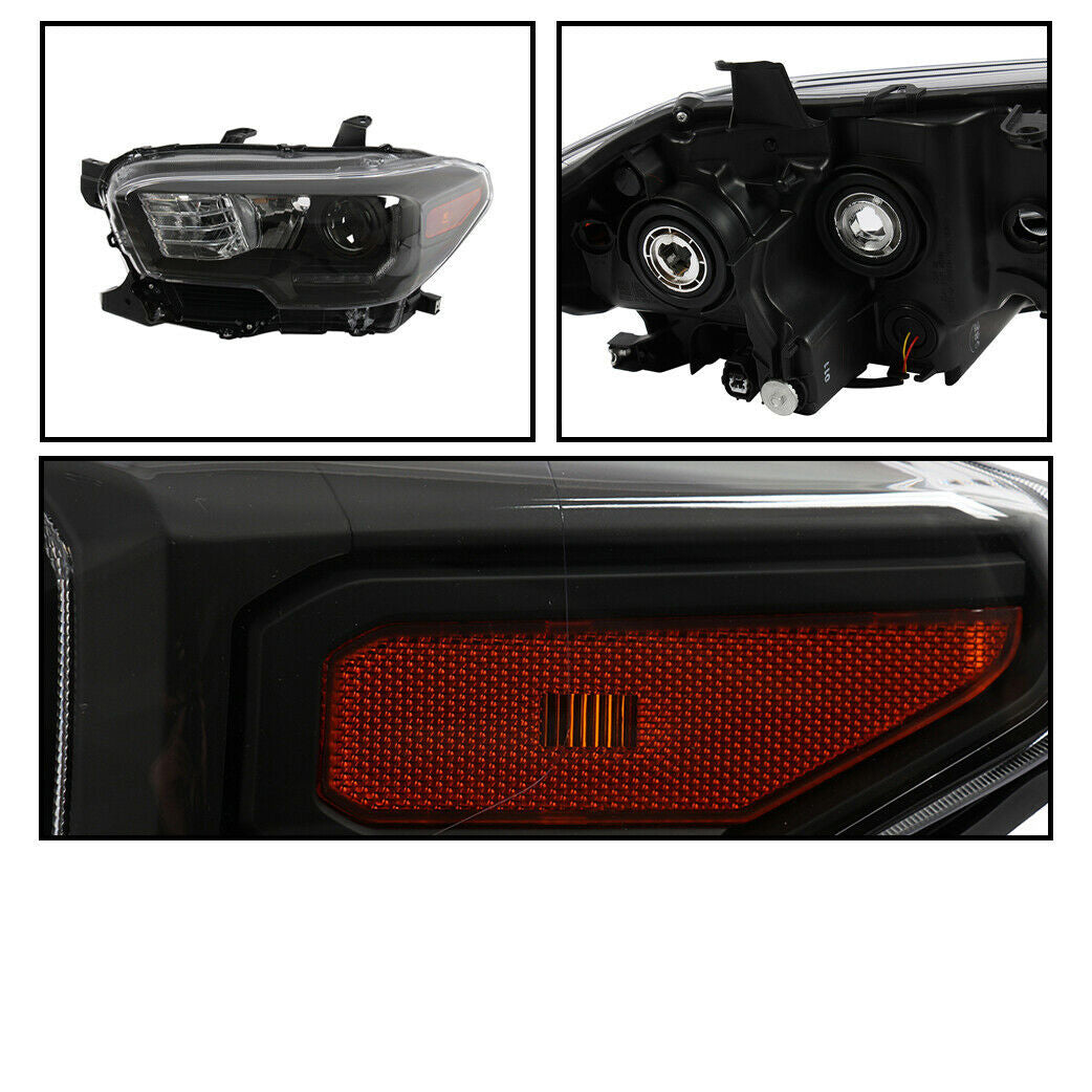 Full view of Headlights lamps of Toyota Tacoma 2016-2019, code: JX-14047-G3-BK