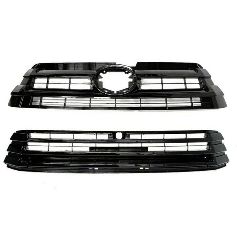 Front and Rear view of Bumper Grille for Toyota Highlander 2017-2019, code: JX-7341-GBK